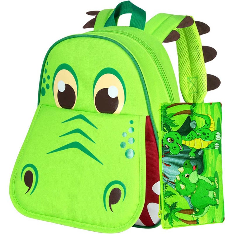 gxtvo Dinosaur Backpack for Boys Toddler Kids Preschool Bookbag 12 Cute Cartoon Animal Schoolbag