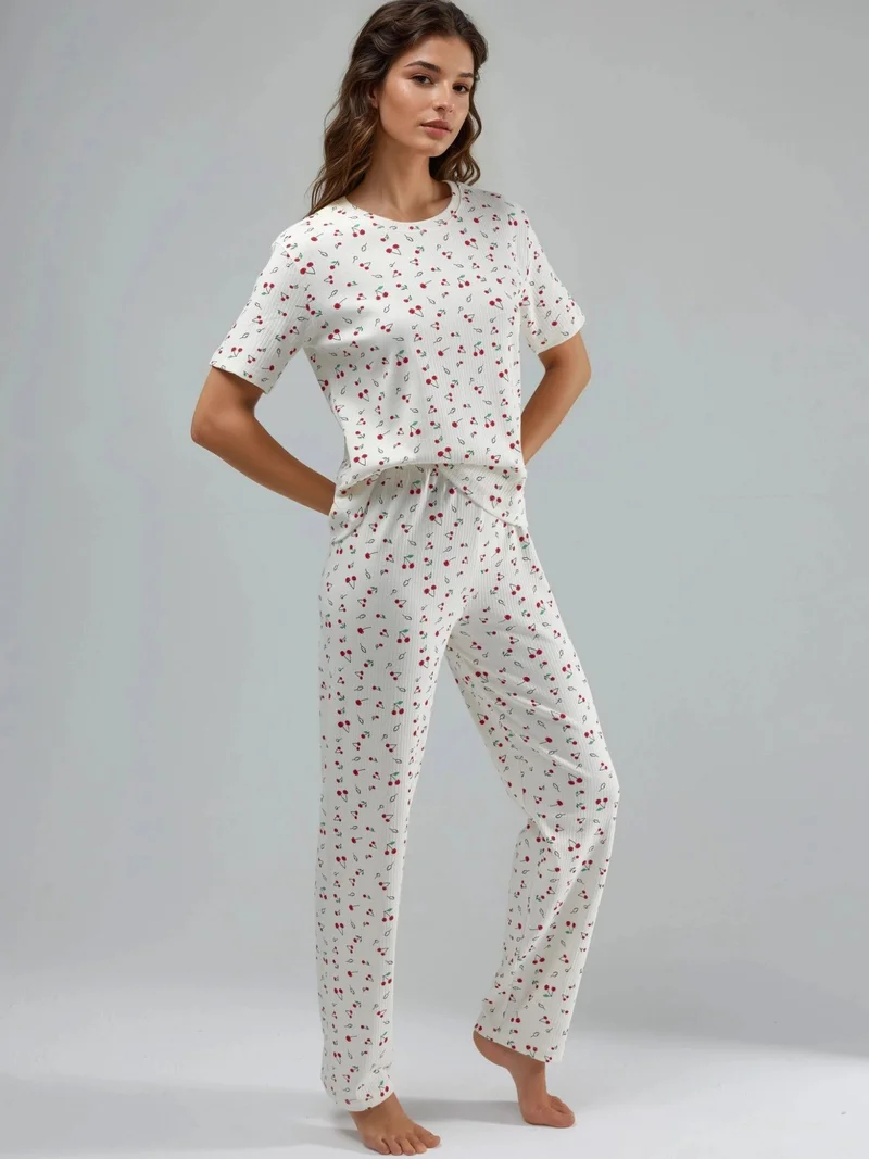 HICCUP 100% Cotton Short Sleeve Pajama Set Ellie Collection