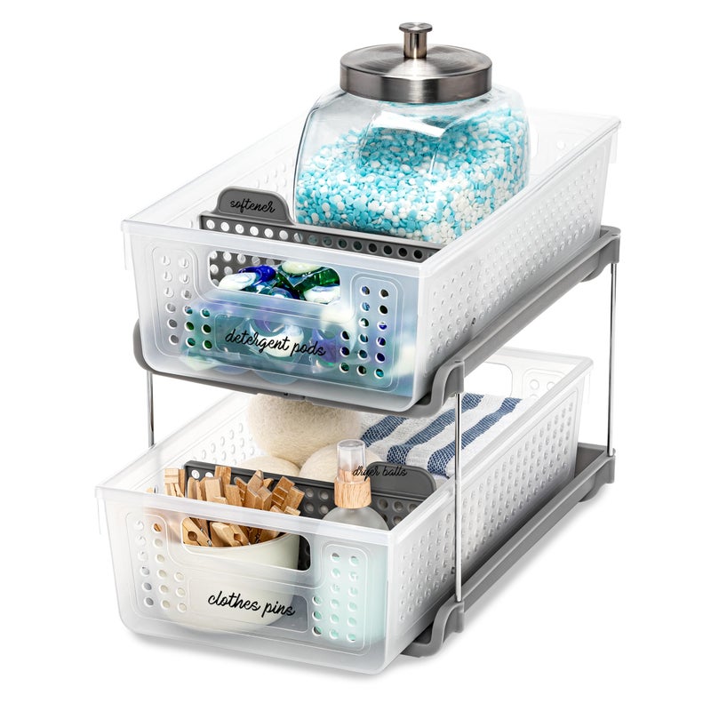 madesmart Antimicrobial 2 Tier Organizer Pack of 1 Frost