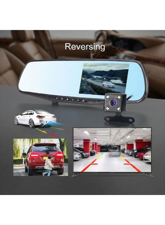 سبايدر كاميرا مراية سيارة بدقة عالية مع شاشة LCD مقاس 3.5 إنش، تسجيل فيديو، رؤية ليلية، جهاز DVR للسيارات – سبايدر - Image 2