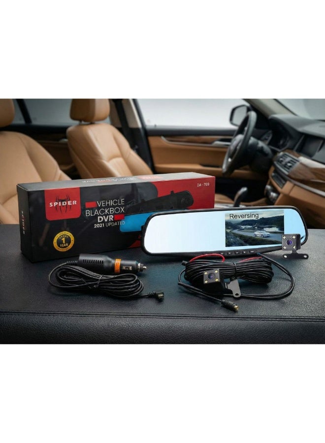 سبايدر كاميرا مراية سيارة بدقة عالية مع شاشة LCD مقاس 3.5 إنش، تسجيل فيديو، رؤية ليلية، جهاز DVR للسيارات – سبايدر - Image 3