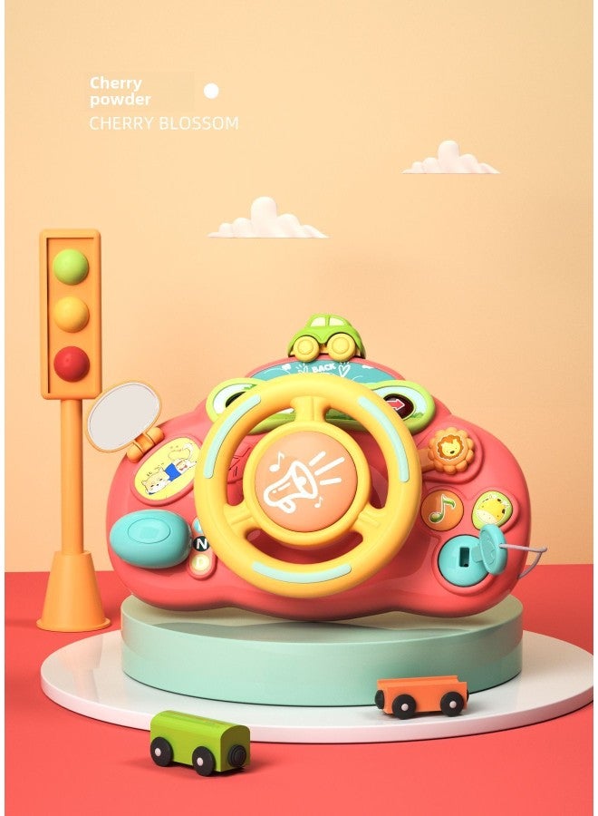 Stroller Pendant Car Toy Children Simulation Bridge Light Music Steering Wheel 61-Color:Steering Wheel-Red - Image 1