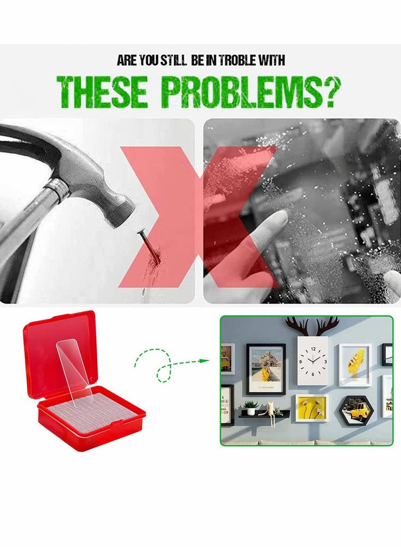 KASTWAVE 240 PCS Removable Double Sided Adhesive Tape, Reusable Mounting Tape with Storage Box, Wall Tape Strips Transparent Tape for Photo Walls Poster Spring... - Image 2