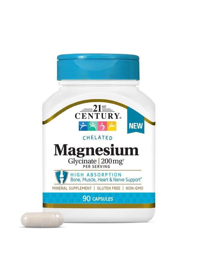 21st Century Magnesium Glycinate 200 mg Capsules per Serving, 90 Count - Image 1