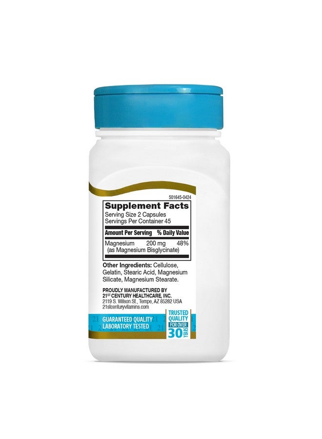 21st Century Magnesium Glycinate 200 mg Capsules per Serving, 90 Count - Image 5
