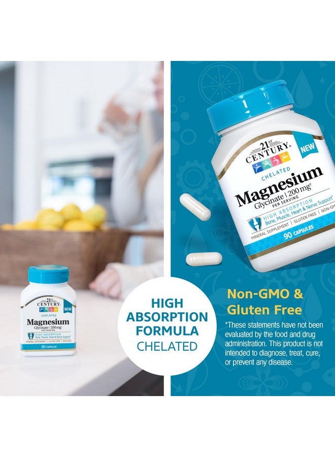 21st Century Magnesium Glycinate 200 mg Capsules per Serving, 90 Count - Image 2