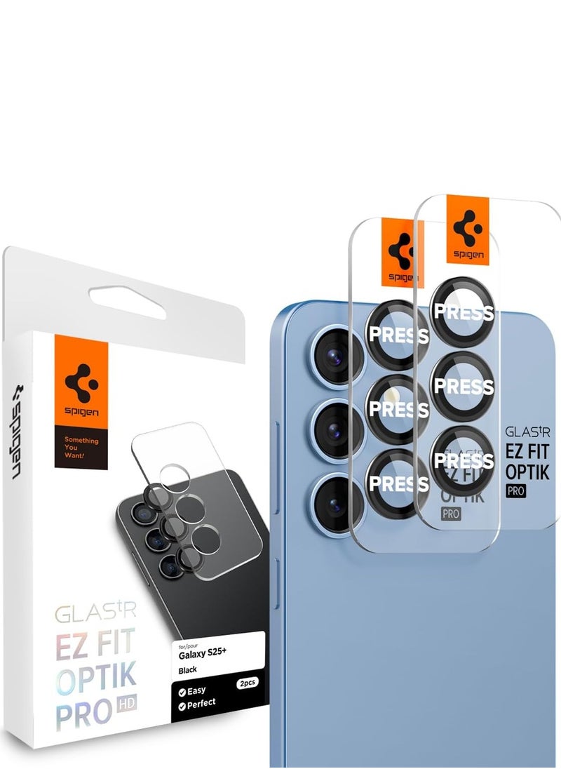Spigen - GLAStR EZ-Fit Optik PRO HD Samsung Galaxy S25 PLUS Camera Lens Protector [2 PACK] - Black - Image 1