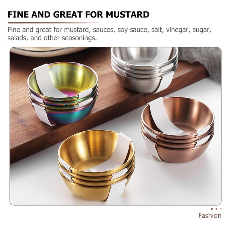 Mixed Color 304 Stainless Steel Sauce Bowls Set of 4 for Sushi - Image 4