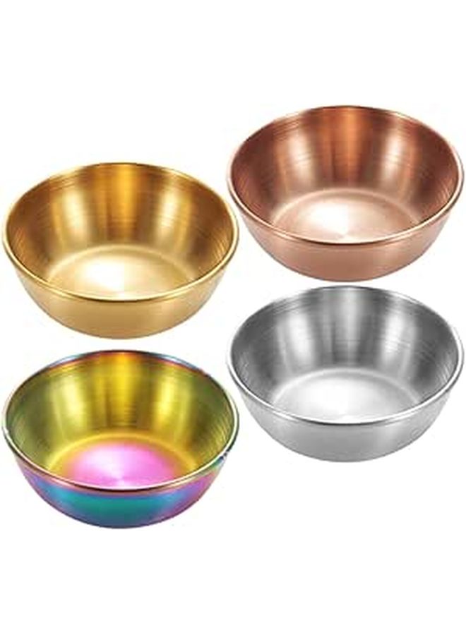 Mixed Color 304 Stainless Steel Sauce Bowls Set of 4 for Sushi - Image 1