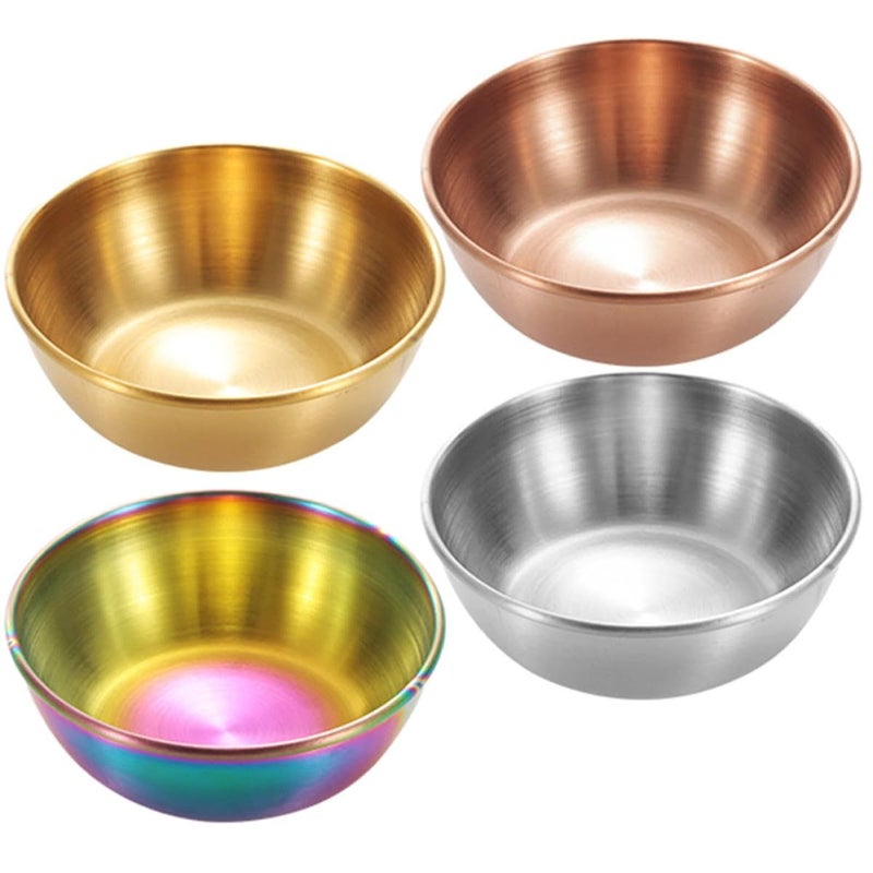 Mixed Color 304 Stainless Steel Sauce Bowls Set of 4 for Sushi - Image 2