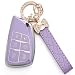 JAMCARI for Chevy Key Fob Cover Soft TPU Protection Case with Keychain for 20212025 Chevy Suburban Tahoe GMC Yukon Denali Silverado Buick Enclave Smart Remote Key Shell 6 Buttons Purple - Image 2