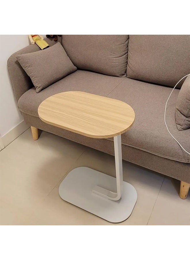 NZONE STORE Modern Coffee Table | C-Shaped Side Table with Wood Top and White Metal Frame 60x28x40cm Pack of 4 - Image 5