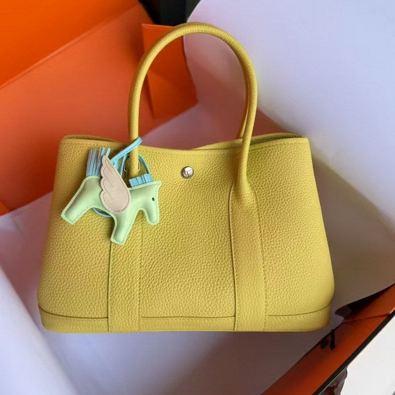 2026 New Model Top-Layer Cowhide Pebbled Leather 25Cm 30Cm 36Cm Garden Bag Genuine Leather Handbag Versatile Crossbody Bag - Image 1