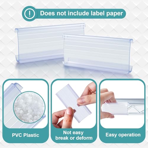 SBYURE 38 Pack Wire Shelf Label Holder, 3 inch Shelf Labels, Shelf Clips for Metal Shelving(Paper Insert Not Included) - Image 3