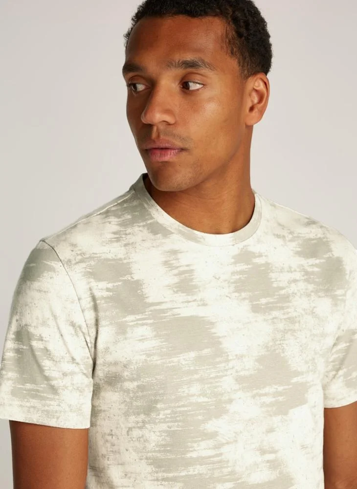 CALVIN KLEIN Crew Neck All Over Print T-Shirt