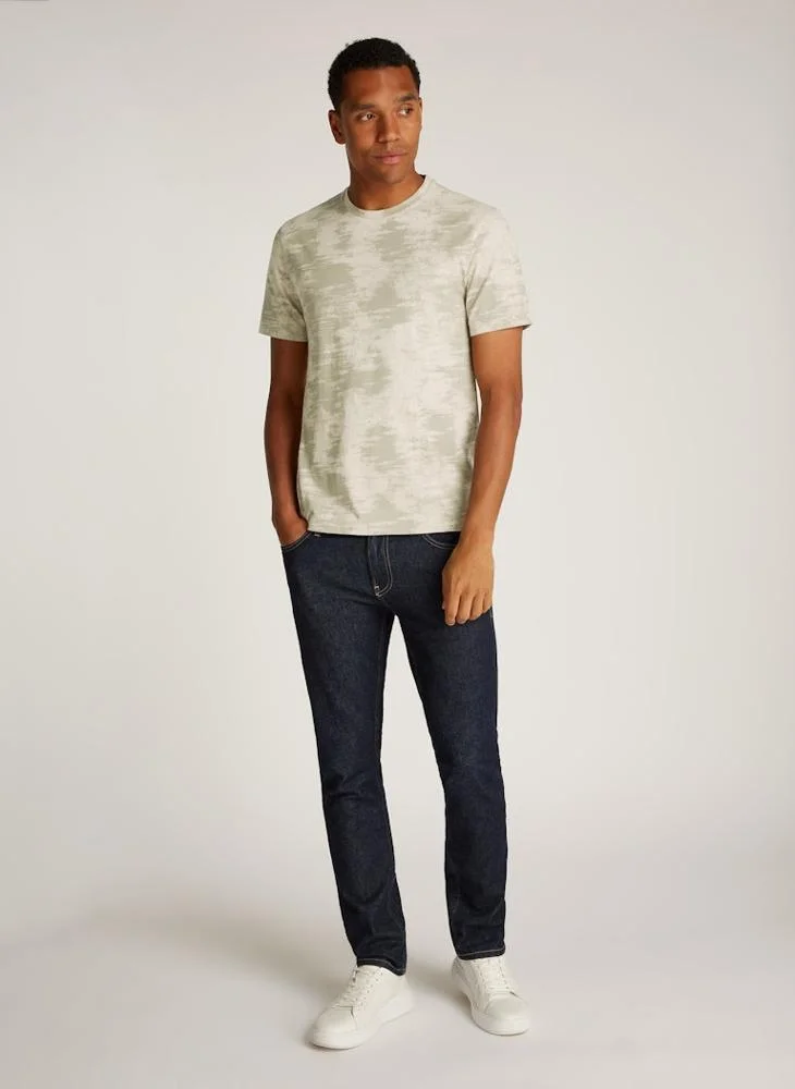 CALVIN KLEIN Crew Neck All Over Print T-Shirt