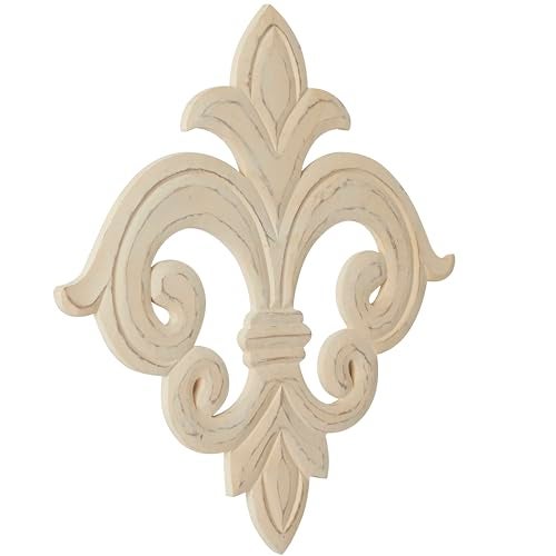 Deco 79 Wooden Fleur De Lis Home Wall Decor Carved Wall Sculpture, Wall Art 24" x 1" x 24", White - Image 4