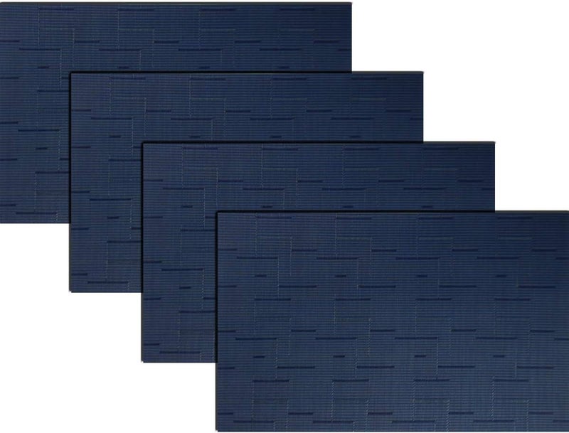 pigchcy Plastic Placemats,Washable Durable Vinyl Woven Table Mats,Elegant Heat Resistant Placemats for Dining Table Set of 4 (18 x 12 inches,Midnight Blue) - Image 1