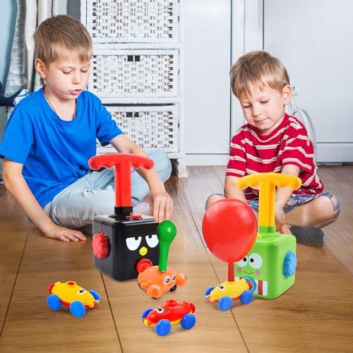 BAKAM Toddler Toys 3-4 for Boys Girls, Balloon Launcher & Powered Car Set, Fun Toddlers STEM Toy Balloon Pump Cars Racer Kit for Kids 3-5 (Frog) - Image 2