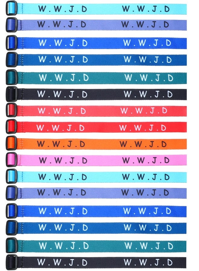 Juinte 100 Pcs WWJD Bracelets What Would Jesus Do Bracelets Webbing Jesus Religious Christian Wristbands 10 Colors Woven Wristbands for Women Men(Vivid Color) - Image 1