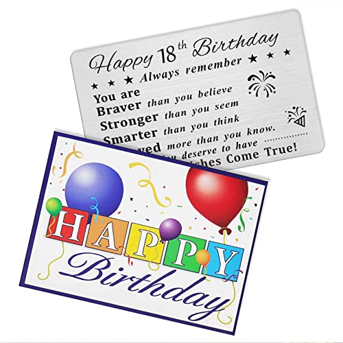 DEGASKEN Happy 18th Birthday Card, 18 Year Old Birthday Gifts for Boys Girls Teens, Permanent Engraved Steel Wallet Card - Image 5