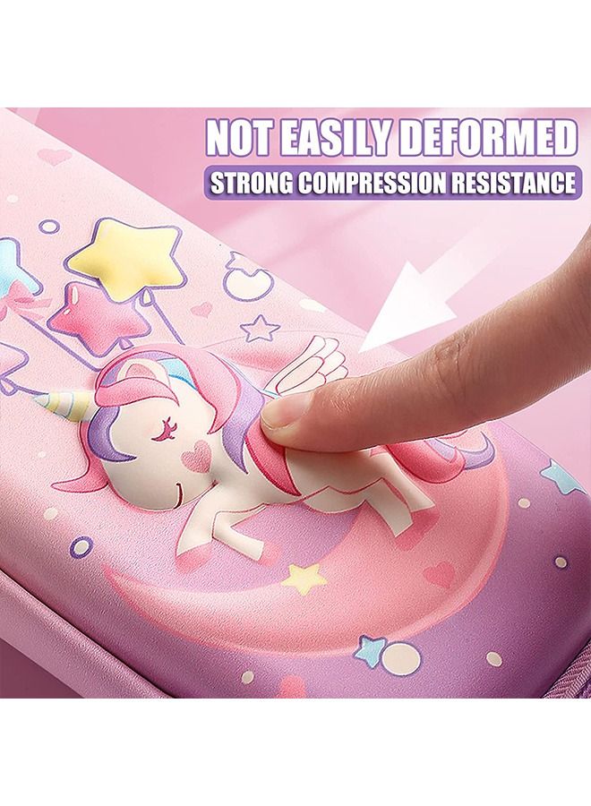 Arabest Pencil Case for Girls,Cute Unicorn Stationery Set for Kids,3D Eva Pencil Pen Box Organizer with Compartment & Pencils Eraser Sticker Bracelet,Unicorn School Supplies for Kids School Gifts  - Image 3