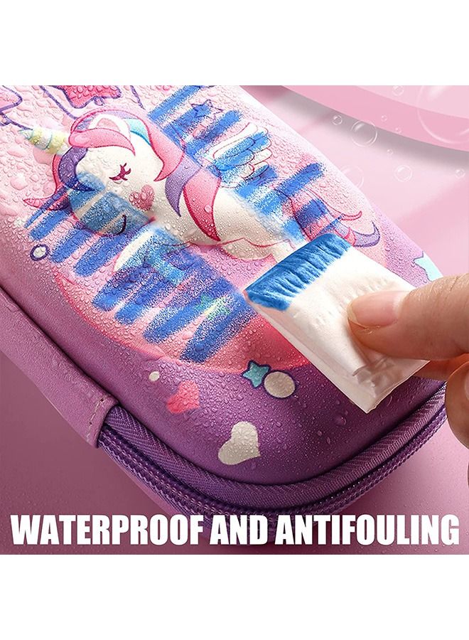 Arabest Pencil Case for Girls,Cute Unicorn Stationery Set for Kids,3D Eva Pencil Pen Box Organizer with Compartment & Pencils Eraser Sticker Bracelet,Unicorn School Supplies for Kids School Gifts  - Image 2
