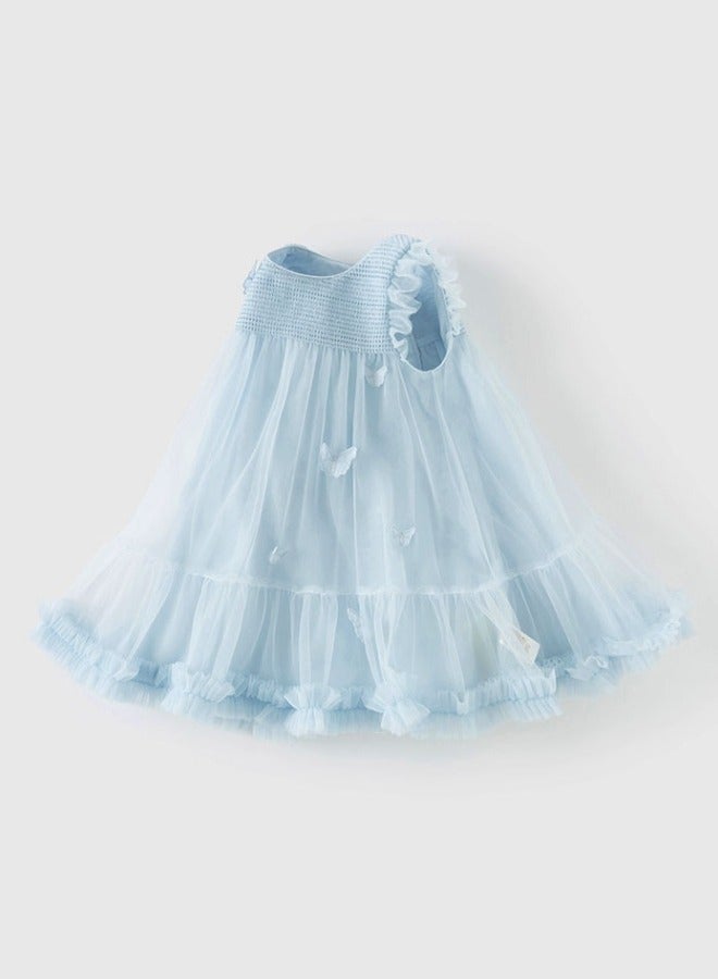 Dave & Bella Girls Butterfly Detail Tulle Dress - Image 3