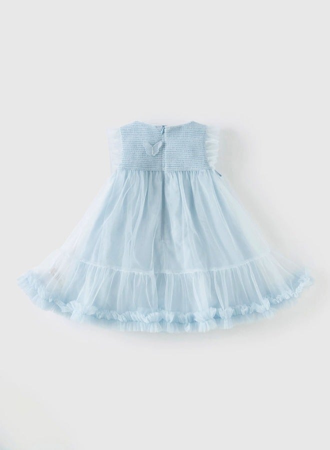 Dave & Bella Girls Butterfly Detail Tulle Dress - Image 4