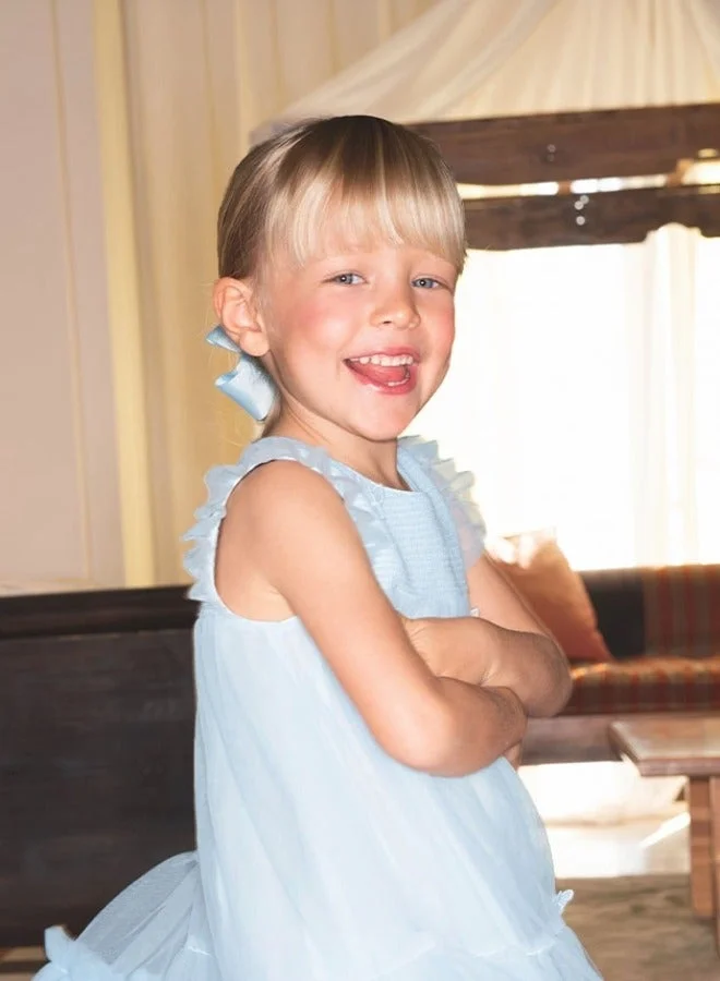 Dave & Bella Girls Butterfly Detail Tulle Dress