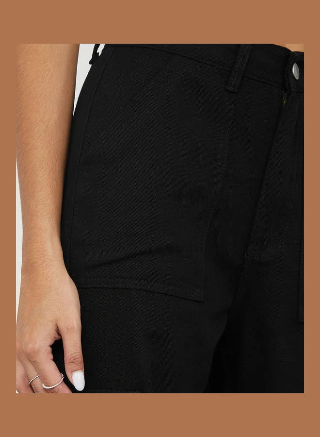 Styli High Waist Cargo Pocket Jeans