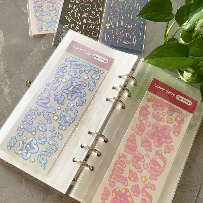 FGISAR Clear Sticker Organizer Storage Binder for Kpop Deco Stickers A6 Sticker Book Collecting Album for Planner Scrapbook and Journal Stickers Displaying Double-sided 50 Pocket - Image 3