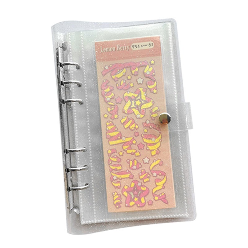 FGISAR Clear Sticker Organizer Storage Binder for Kpop Deco Stickers A6 Sticker Book Collecting Album for Planner Scrapbook and Journal Stickers Displaying Double-sided 50 Pocket - Image 1