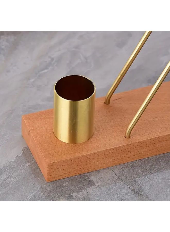 Walnut Wooden Vertical Tissue Holder With Metal Stand And Toothpick Box For Hotels Restaurants - Image 5