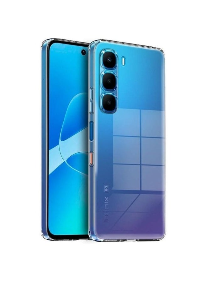 جراب متوافق مع Infinix Hot 60 / Infinix Hot 60i - جراب شفاف ومرن من مادة TPU (سيليكون ناعم) مقاوم للخدش، يوفر حماية للكاميرا - شفاف - Image 1