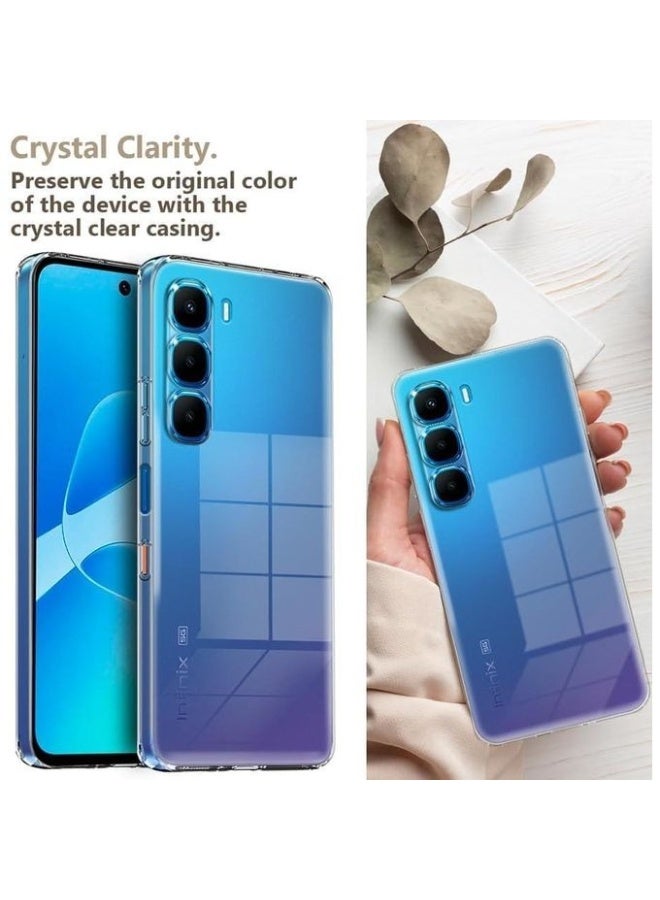جراب متوافق مع Infinix Hot 60 / Infinix Hot 60i - جراب شفاف ومرن من مادة TPU (سيليكون ناعم) مقاوم للخدش، يوفر حماية للكاميرا - شفاف - Image 2