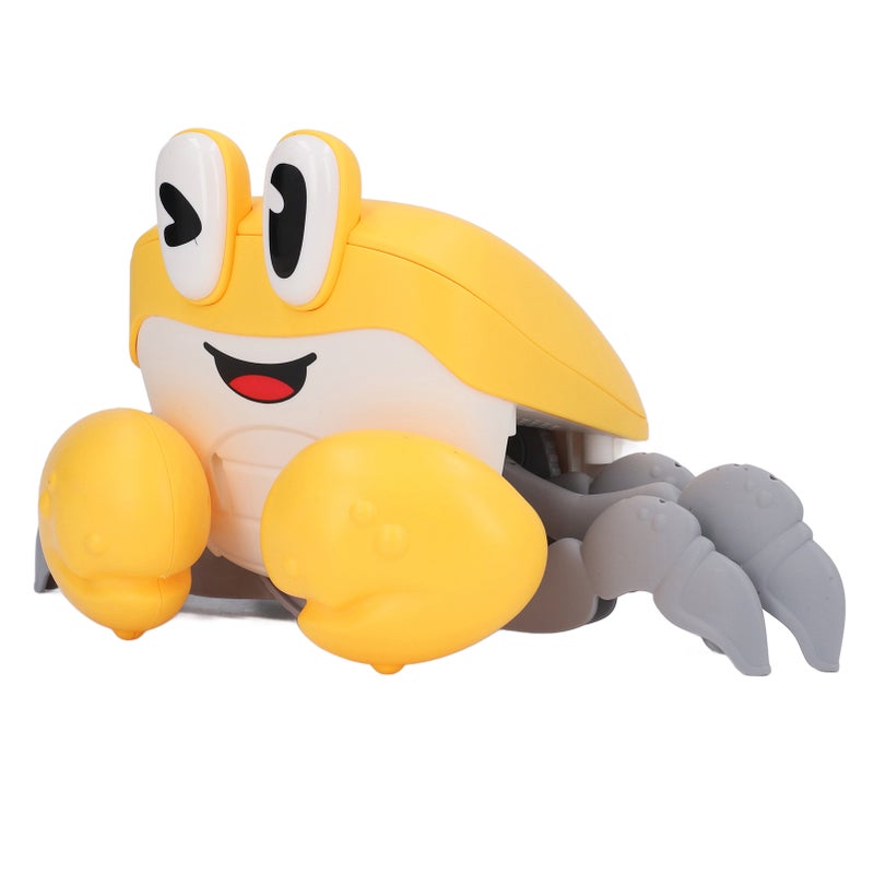 لعبة سرطان زحفي للأطفال الكهربائية لتعلم الزحف مع ضوء و موسيقى - سرطان استشعار حسي للأطفال لمناسبات العيد والعيد الميلادي، اللون الأصفر - Image 2