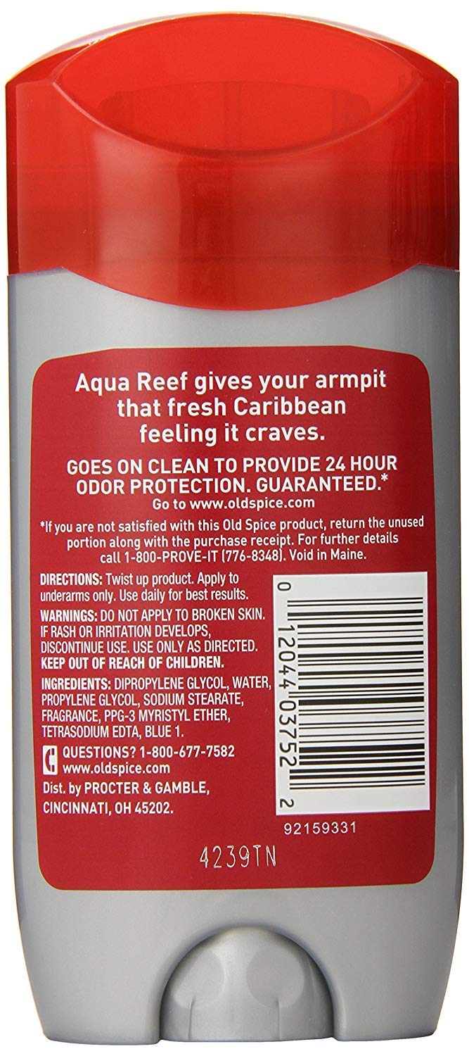 Old Spice Deodorant Aqua Reef Size 3 oz. (Pack of 6) - Image 3