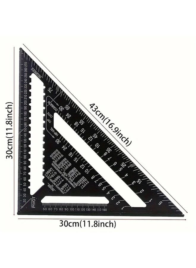 12 Inch Precision Aluminum Triangle Ruler Set High Accuracy Woodworking Carpentry Tool - Image 3
