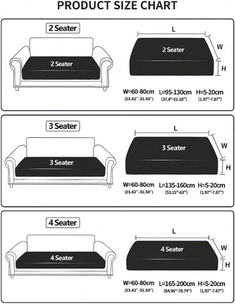 Solid Color Jacquard Skirt Sofa Hats Washable Elastic All-Inclusive Thickened Cushion Covers Sources for Sofa Couch Cushion Covers(Color4,Plus 4 Seater Cover) - Image 4