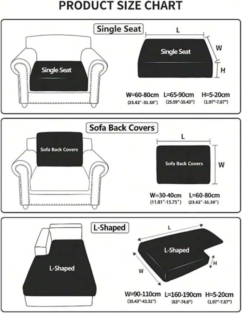 Solid Color Jacquard Skirt Sofa Hats Washable Elastic All-Inclusive Thickened Cushion Covers Sources for Sofa Couch Cushion Covers(Color4,Plus 4 Seater Cover) - Image 3