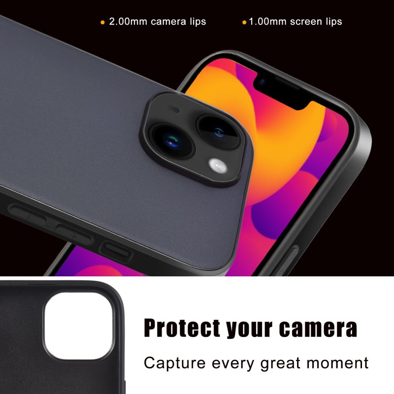 Faux Leather Phone Case: Slim Lightweight Matte Finish Cover for iPhone 15 Plus - 14 Minimalist Colors, Enhanced Protection for Daily Use - Image 4