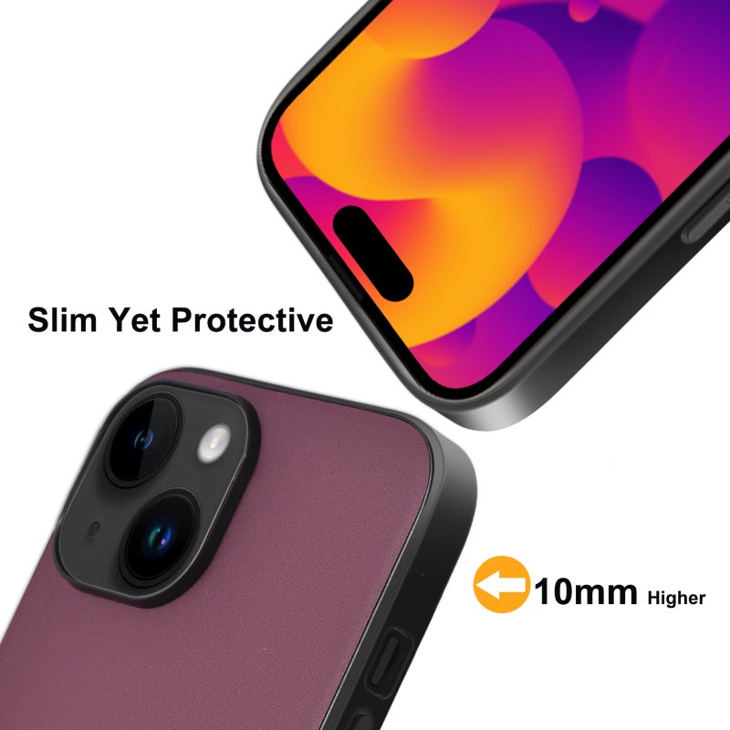 Faux Leather Phone Case: Slim Lightweight Matte Finish Cover for iPhone 15 Plus - 14 Minimalist Colors, Enhanced Protection for Daily Use - Image 2