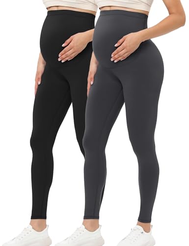 Buttergene Women's Maternity Leggings over the Belly Pregnancy Active Wear Workout Yoga Tights Pants - Image 1