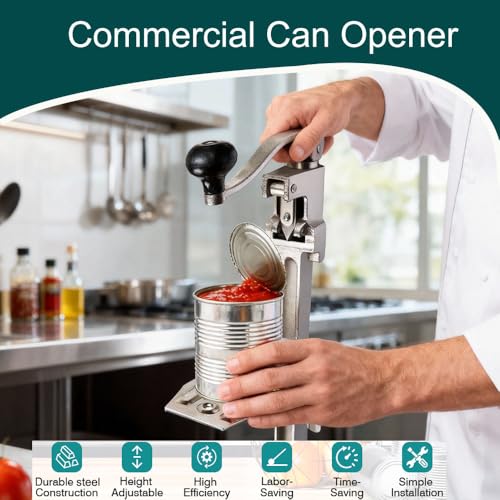 BeadChica Commercial Can Opener Heavy Duty,Manual Table Industrial Can Opener for Big Cans - Image 2