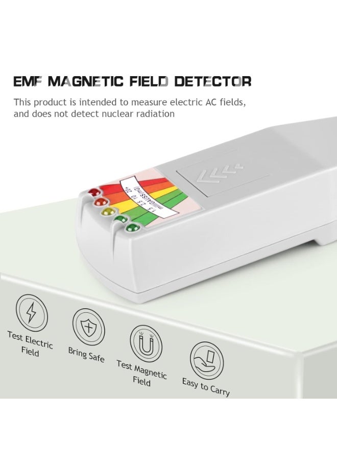 Portable LED EMF Electromagnetic Field Detector Tester, 50Hz-20000Hz, White - Image 2