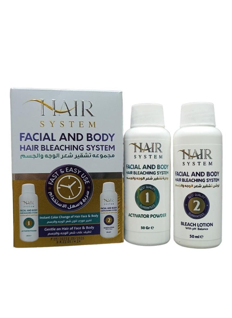 HAIR SYSTEM Quick And Easy To Use Facial And body Hair Bleaching Kit  - Image 1