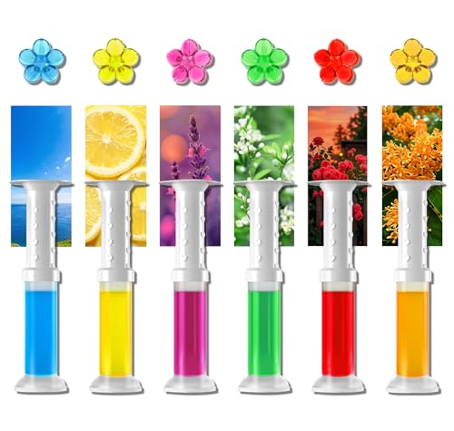 EKE Toilet Gel Toilet Stain Removal Cleaning Air Freshener 72 Flower Stamps Pack of 6 Scents - Image 1