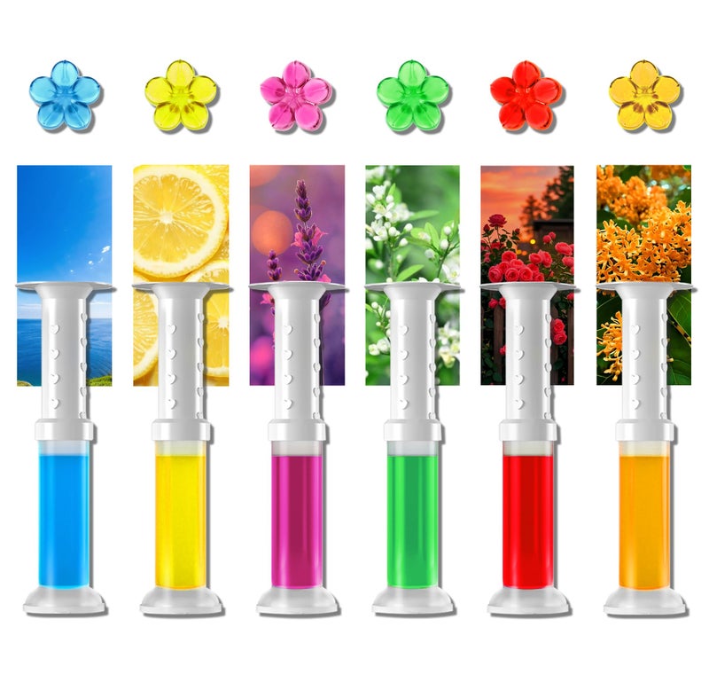 EKE Toilet Gel Toilet Stain Removal Cleaning Air Freshener 72 Flower Stamps Pack of 6 Scents - Image 2