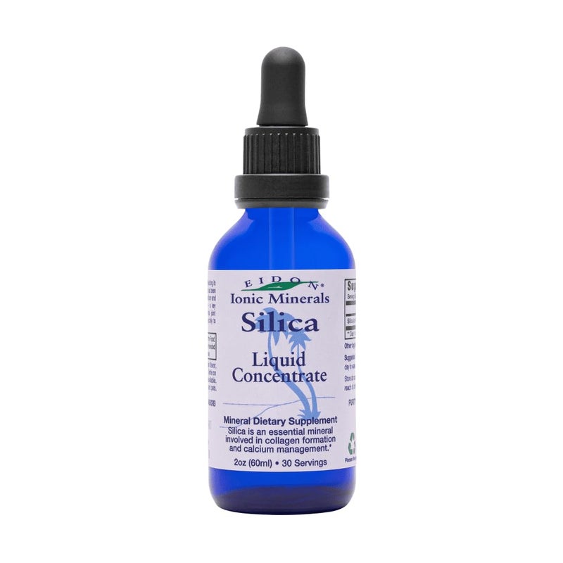 Eidon Ionic Minerals Liquid Silica Mineral Concentrate Silica Supplement for Hair Skin and Nails Supports Collagen Production Joint and Bone Health Helps Manage Calcium 2 oz